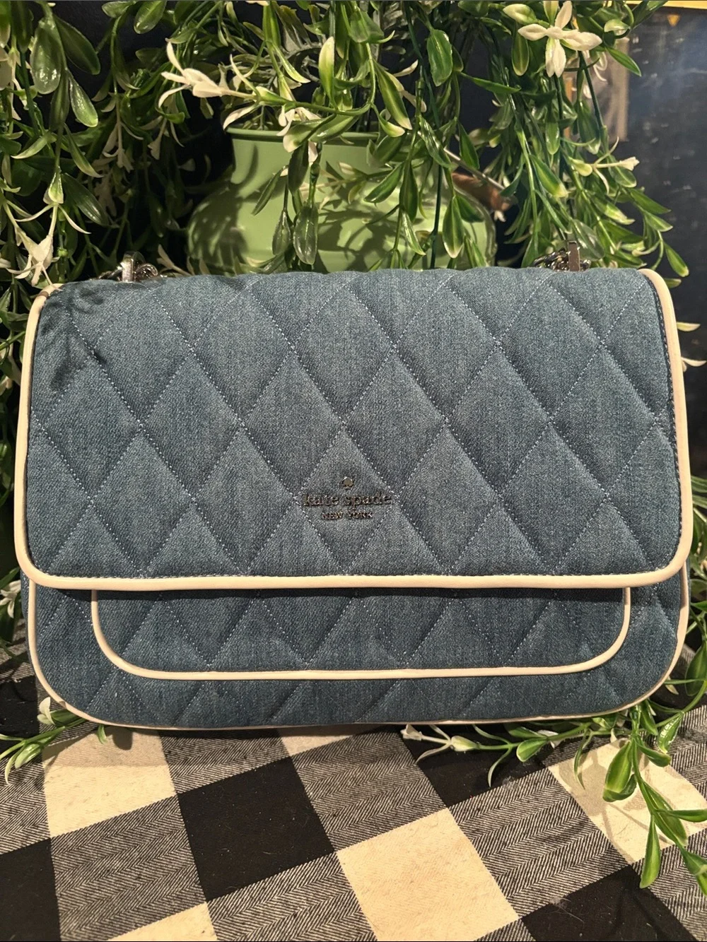 kate spade new york Carey Denim Medium Flap Shoulder Bag